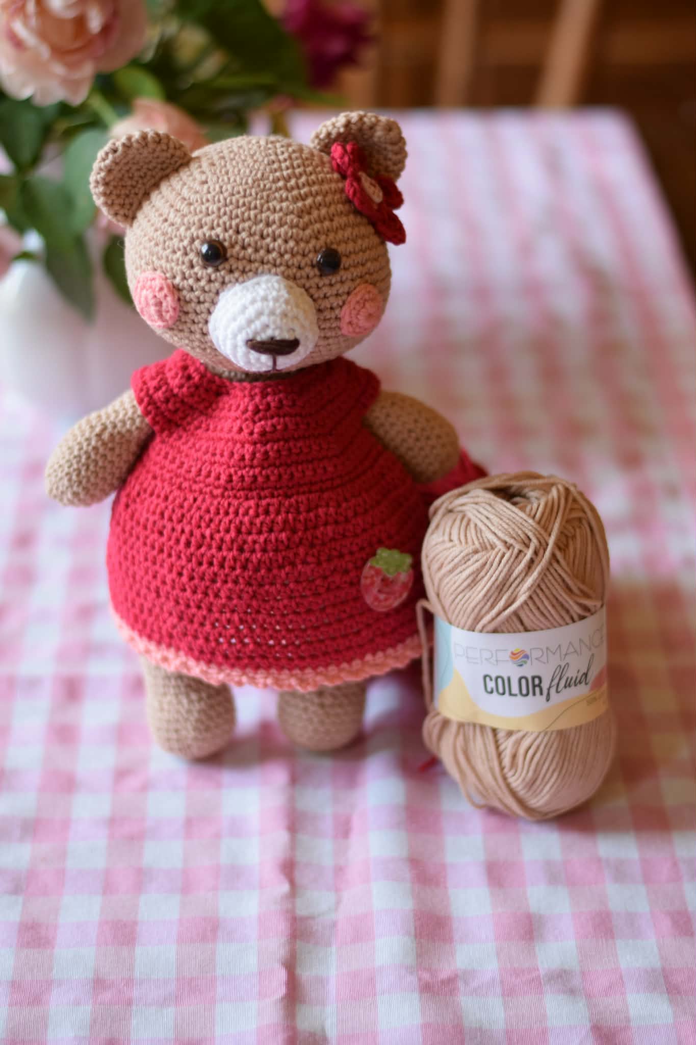 Плетена играчка мечето Мери, амигуруми,  ръчна изработка,  подарък за дете